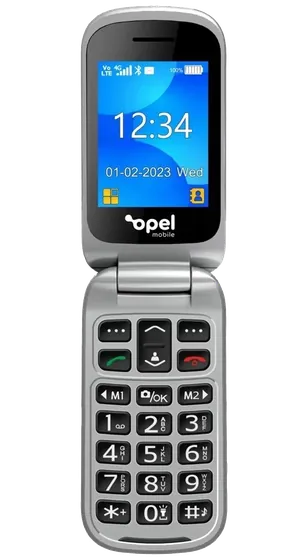 4G LTE flip phone with large buttons, a free government phone option from FreeCall Wireless